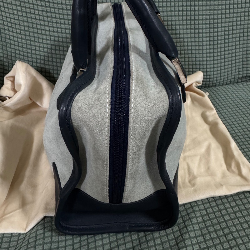 Loewe Amazona 小號 麂皮 拼色 加固邊角 手提包-23