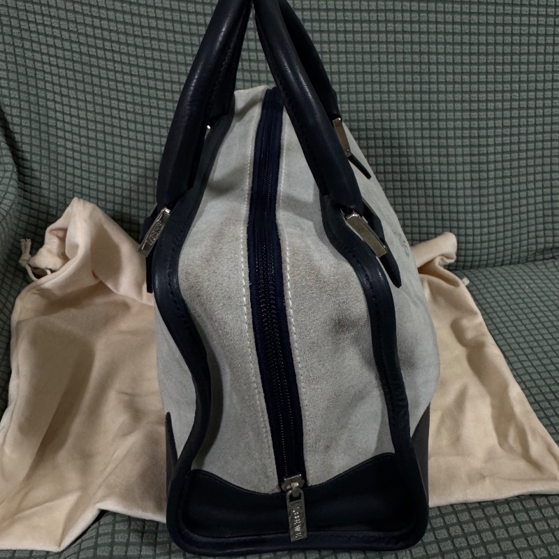 Loewe Amazona 小號 麂皮 拼色 加固邊角 手提包-24