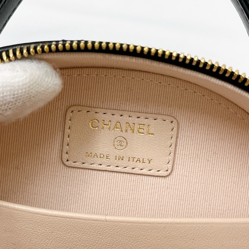 莉亞精品♡ Chanel AP3087 提把半月包 黑金 二手-16