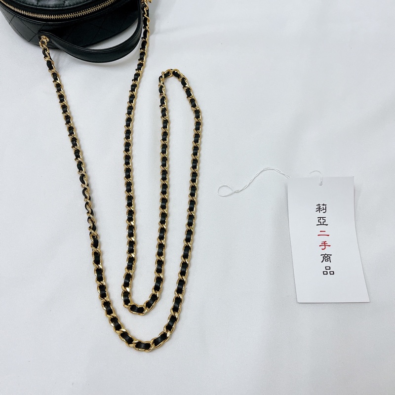 莉亞精品♡ Chanel AP3087 提把半月包 黑金 二手-18