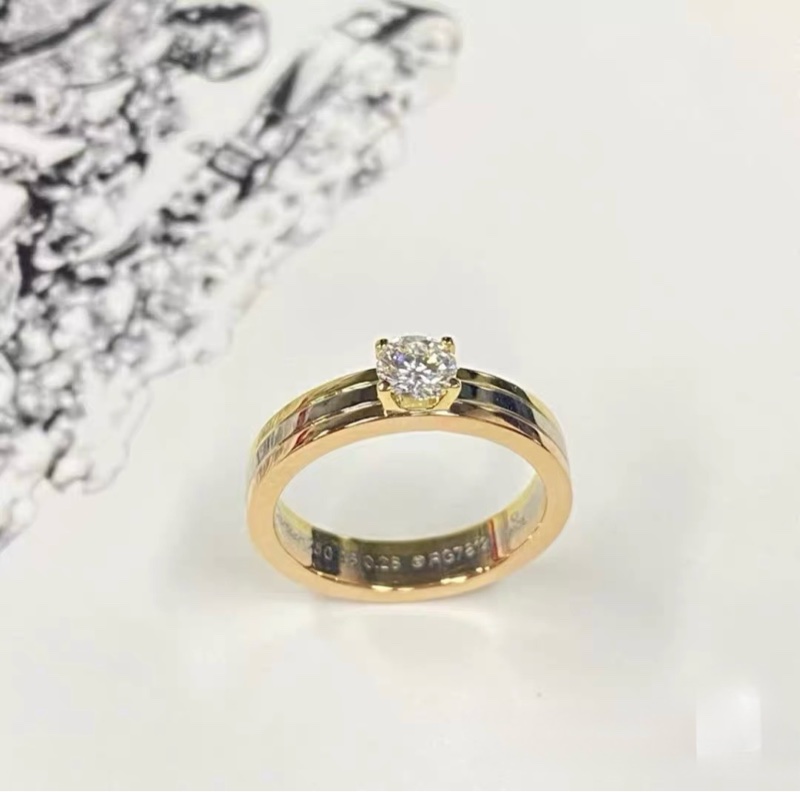 Cartier 卡地亞 Trinity 三色金 鑲鑽戒｜25分鑽 51號｜98新｜無配件-0