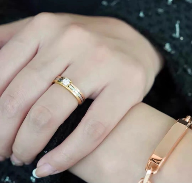 Cartier 卡地亞 Trinity 三色金 鑲鑽戒｜25分鑽 51號｜98新｜無配件-3