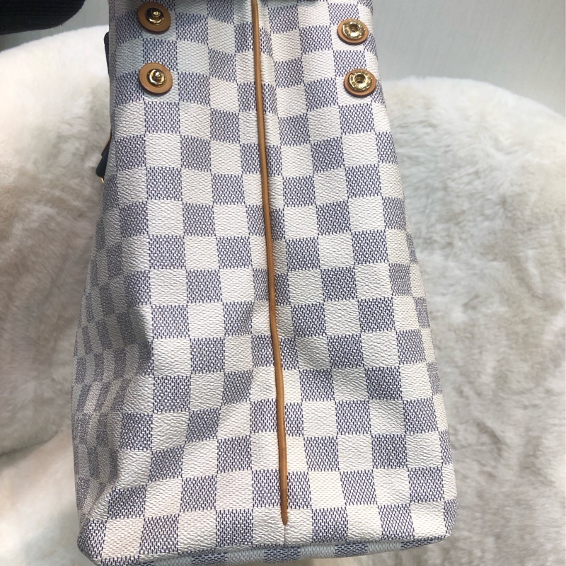 LV 白色棋盤格 PM Size Tote 海軍藍色織布肩帶XC175-2