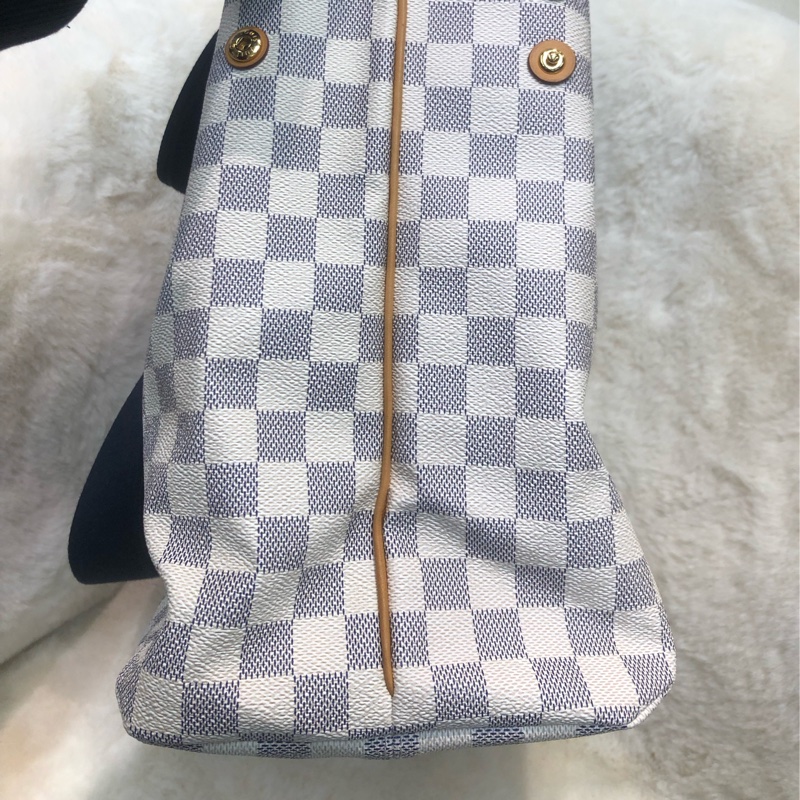 LV 白色棋盤格 PM Size Tote 海軍藍色織布肩帶XC175-3