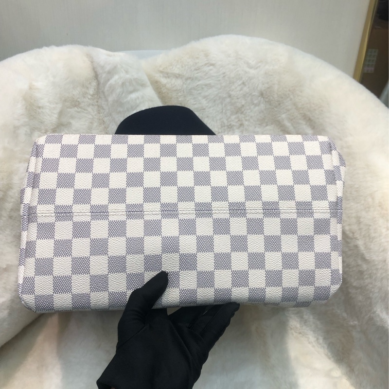 LV 白色棋盤格 PM Size Tote 海軍藍色織布肩帶XC175-4