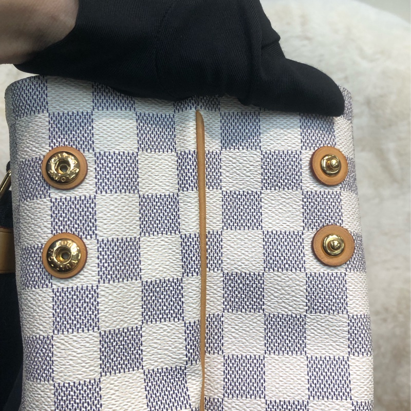 LV 白色棋盤格 PM Size Tote 海軍藍色織布肩帶XC175-6