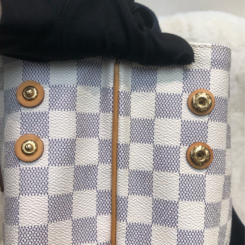 LV 白色棋盤格 PM Size Tote 海軍藍色織布肩帶XC175-7