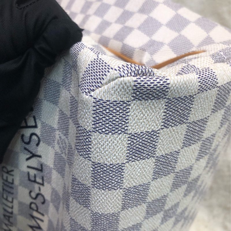 LV 白色棋盤格 PM Size Tote 海軍藍色織布肩帶XC175-10