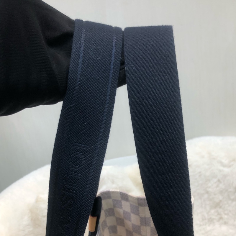 LV 白色棋盤格 PM Size Tote 海軍藍色織布肩帶XC175-13