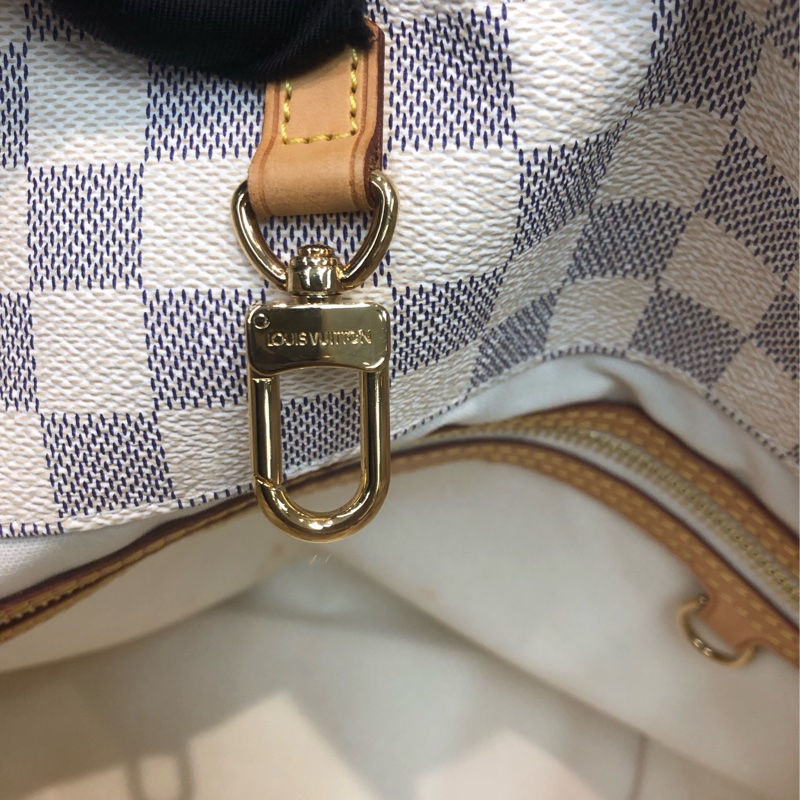 LV 白色棋盤格 PM Size Tote 海軍藍色織布肩帶XC175-21