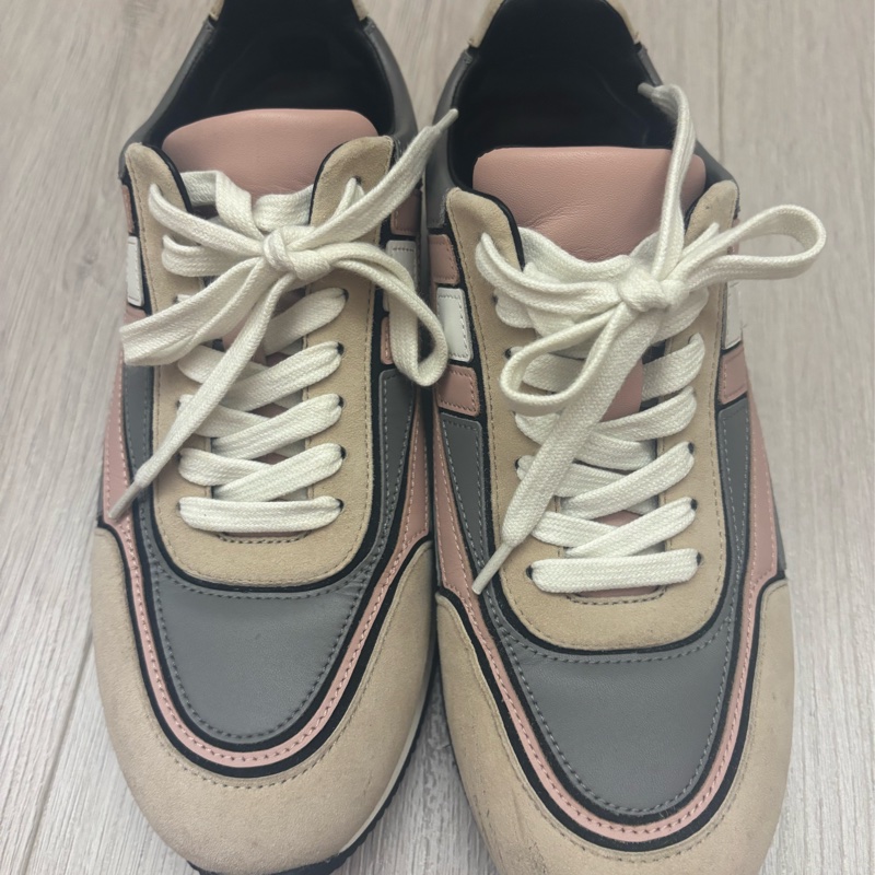 現貨商品 二手商品 Hermes 日本專櫃購入 正貨商品 經典灰粉色運動休閒鞋-5