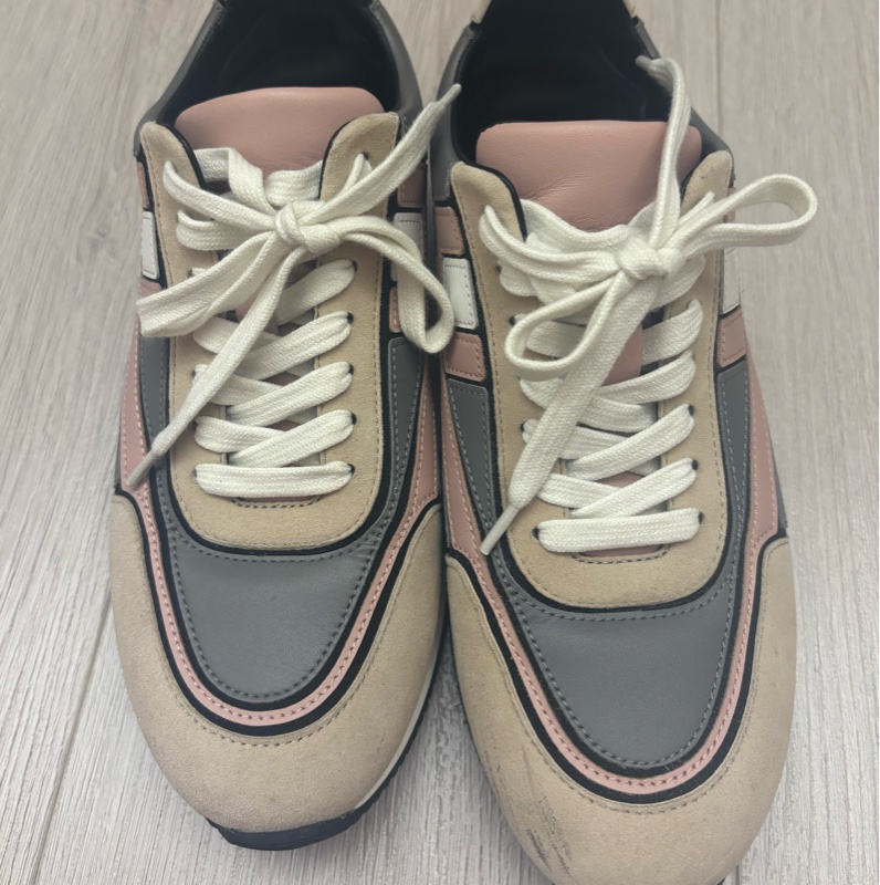 現貨商品 二手商品 Hermes 日本專櫃購入 正貨商品 經典灰粉色運動休閒鞋-19