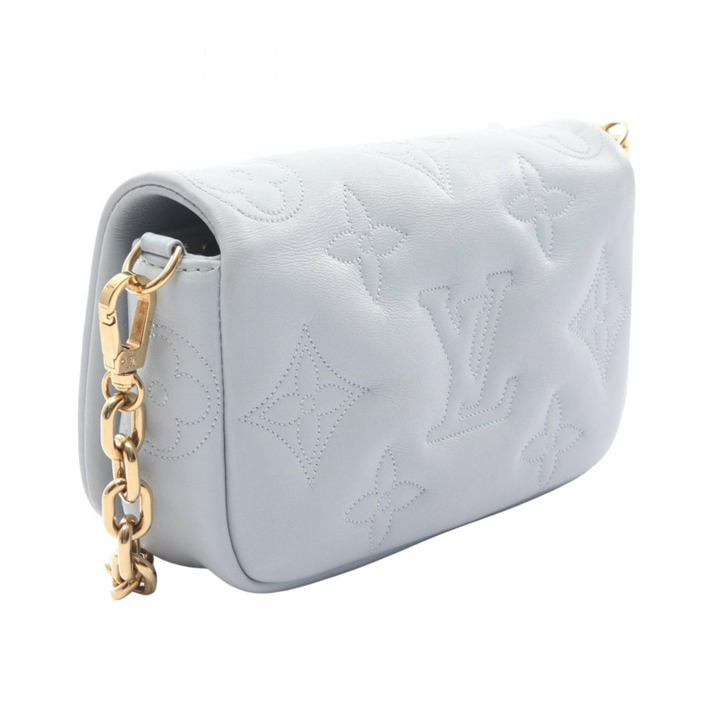 路易威登 Bubblegram 藍色冰川色肩帶錢包包，皮革，女士，藍色，M81399-1