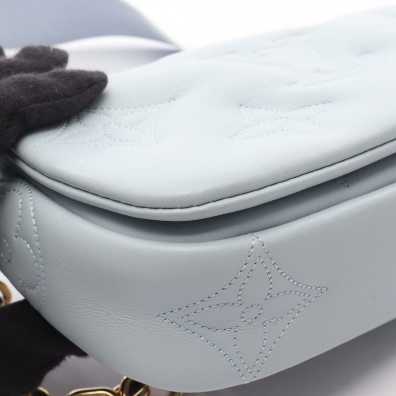 路易威登 Bubblegram 藍色冰川色肩帶錢包包，皮革，女士，藍色，M81399-6