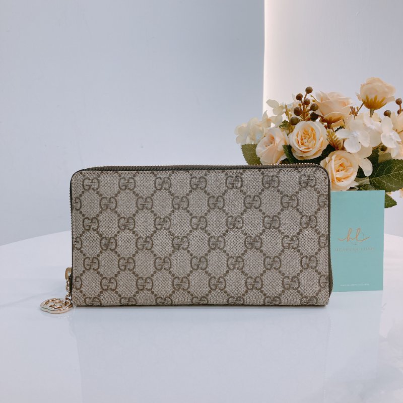 MS0500 Gucci 古馳 經典老花 帆布 拉鍊錢包 棕色 金扣 GG Supreme Zip Around Long Wallet Canvas Brown x GHW-0