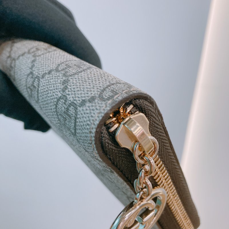 MS0500 Gucci 古馳 經典老花 帆布 拉鍊錢包 棕色 金扣 GG Supreme Zip Around Long Wallet Canvas Brown x GHW-10