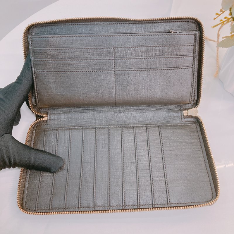 MS0500 Gucci 古馳 經典老花 帆布 拉鍊錢包 棕色 金扣 GG Supreme Zip Around Long Wallet Canvas Brown x GHW-11