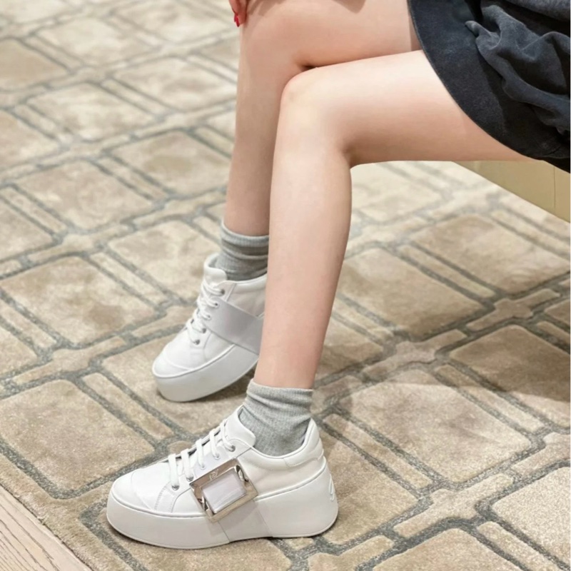 RV 銀色方扣 厚底小白鞋 # 37 37.5 38 38.5 好價💰-2