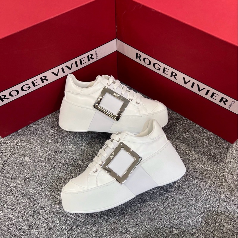RV 銀色方扣 厚底小白鞋 # 37 37.5 38 38.5 好價💰-4