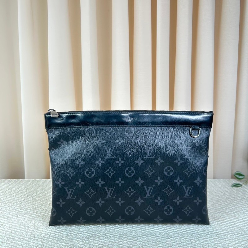 LV路易威登黑色老花洗漱包手拿包  容量大-5
