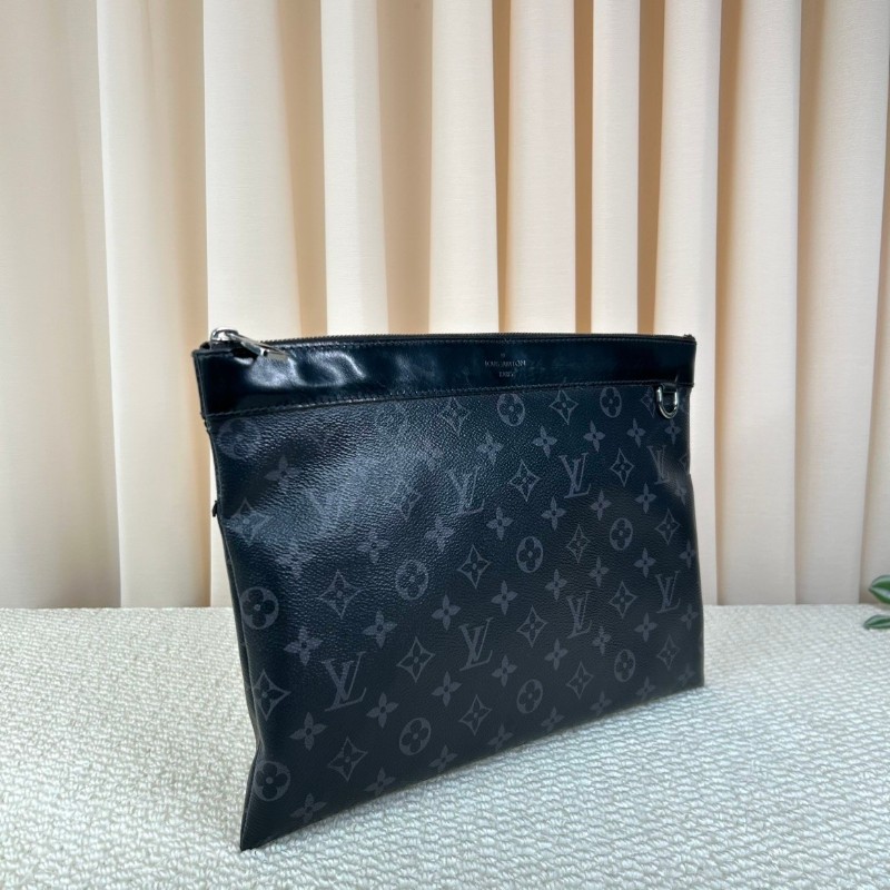 LV路易威登黑色老花洗漱包手拿包  容量大-6