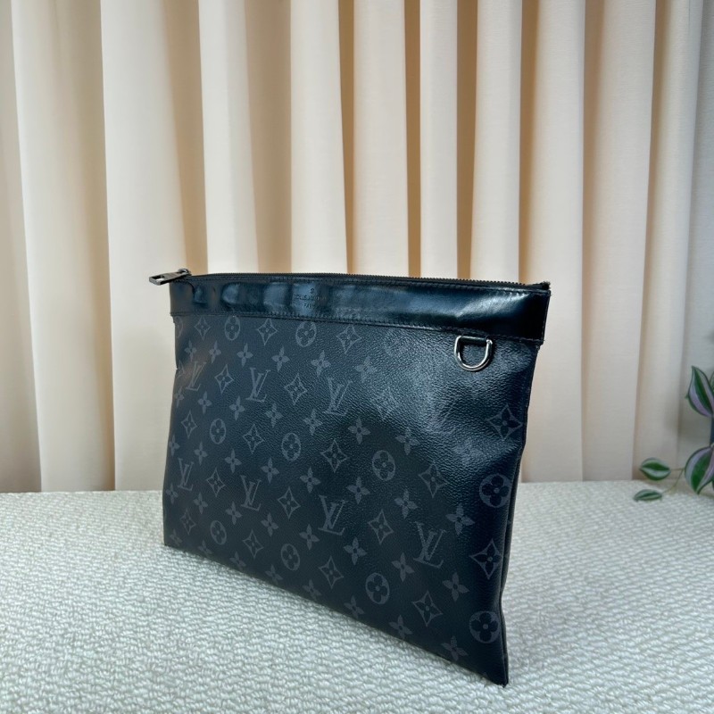 LV路易威登黑色老花洗漱包手拿包  容量大-7