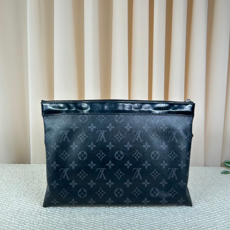 LV路易威登黑色老花洗漱包手拿包  容量大-10