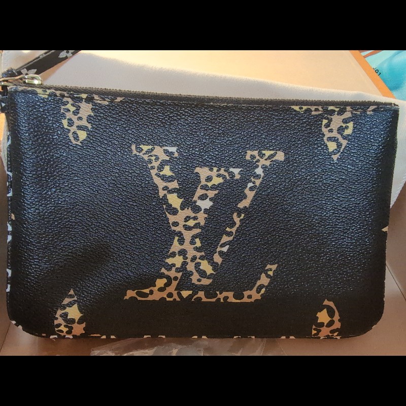 LV雙拉鍊叢林印花手提、側背包-5