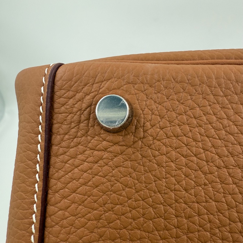 HERMES - 37棕TC銀釦26cm lindy-13