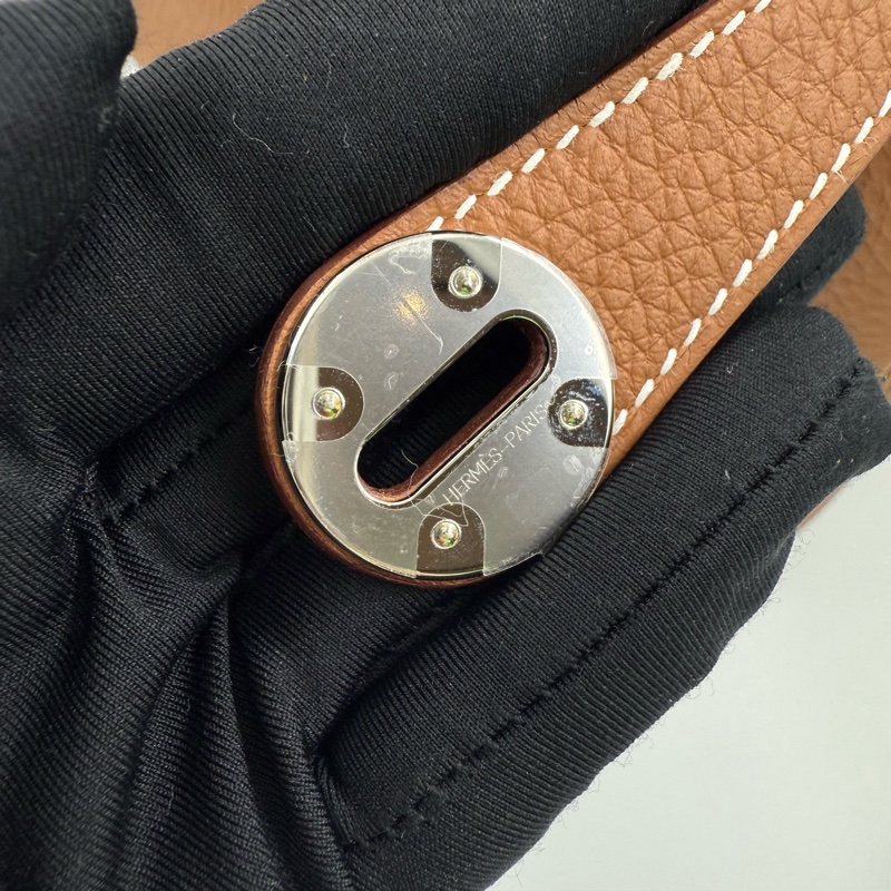 HERMES - 37棕TC銀釦26cm lindy-25