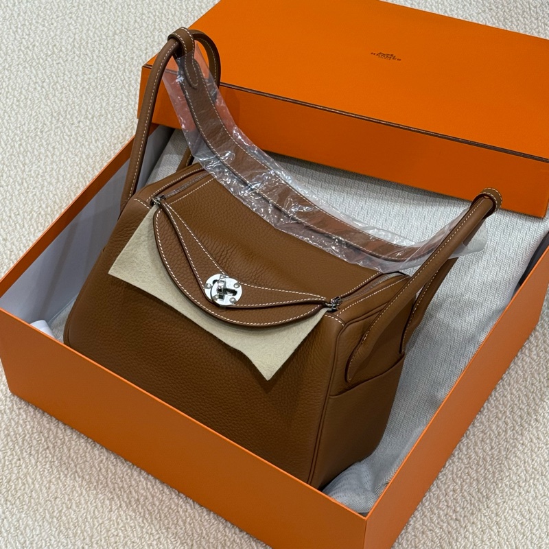 HERMES - 37棕TC銀釦26cm lindy-29