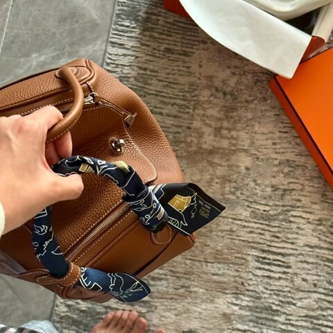 HERMES - 37棕TC銀釦26cm lindy