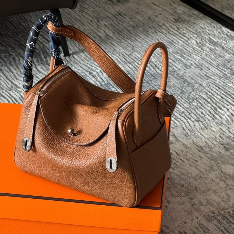HERMES - 37棕TC銀釦 lindy╻26cm ╻全新商品 ╻-0