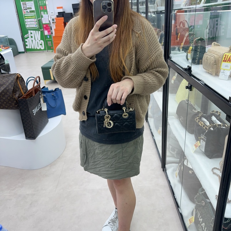 DIOR Lady D-Joy 黑金羊皮 Micro Size-1
