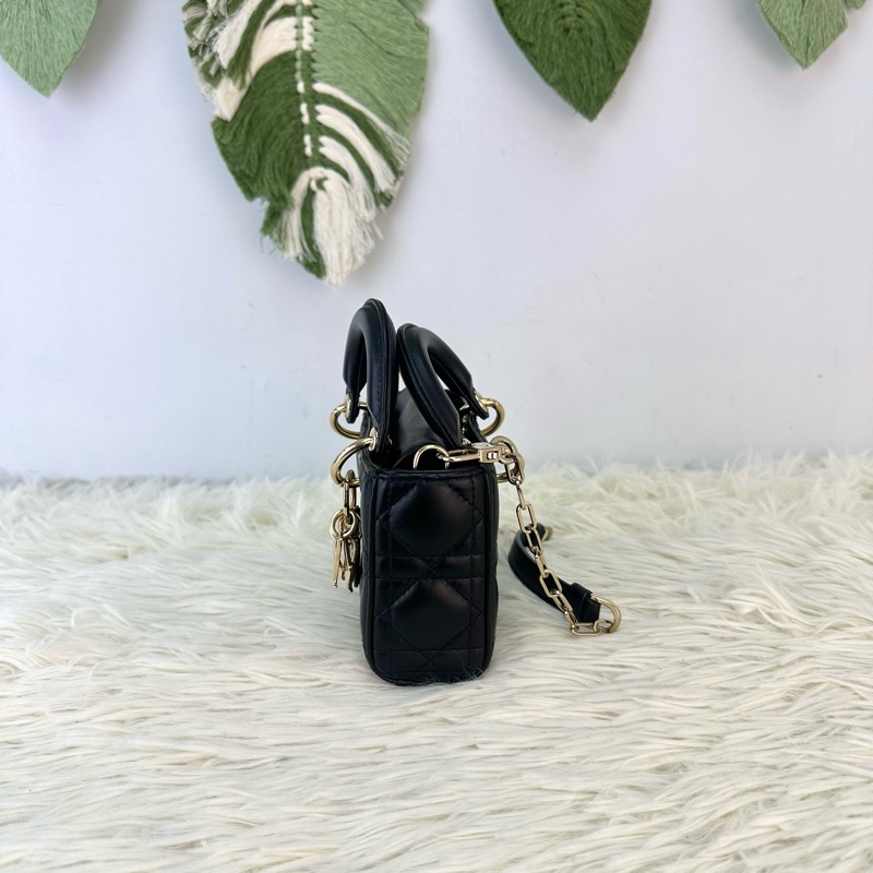 DIOR Lady D-Joy 黑金羊皮 Micro Size-2