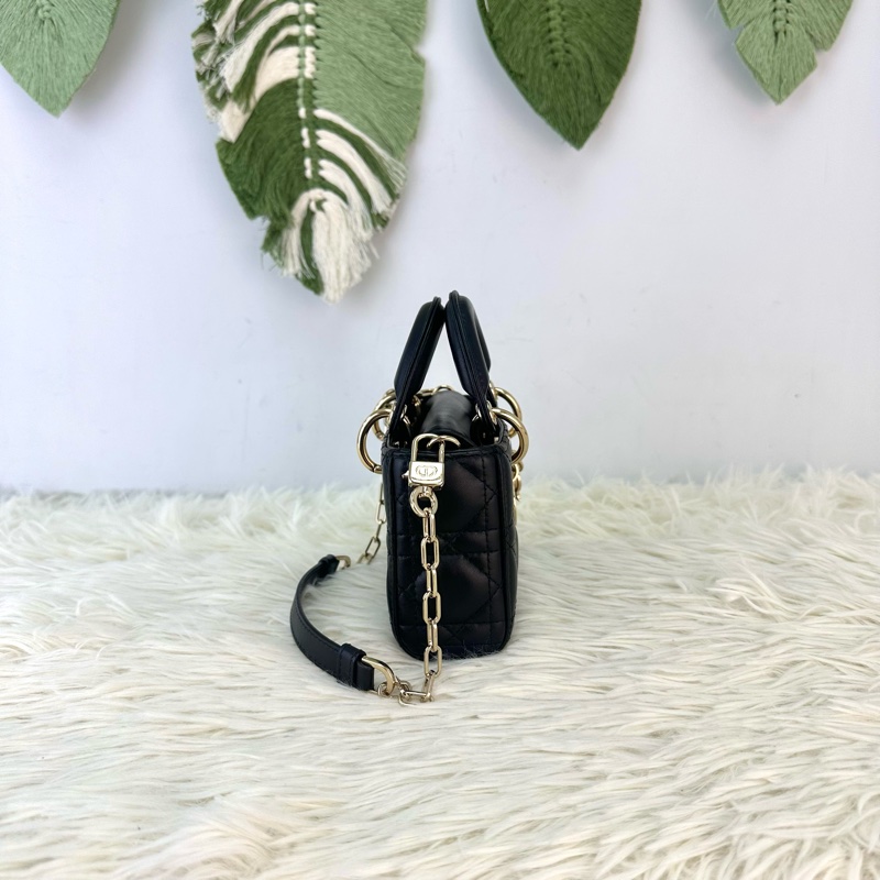 DIOR Lady D-Joy 黑金羊皮 Micro Size-3