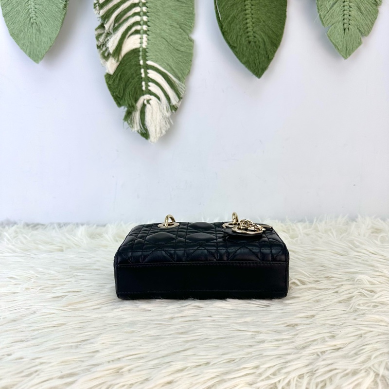 DIOR Lady D-Joy 黑金羊皮 Micro Size-5