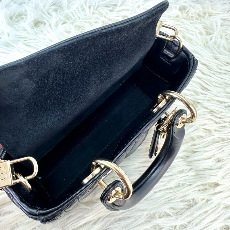 DIOR Lady D-Joy 黑金羊皮 Micro Size-6