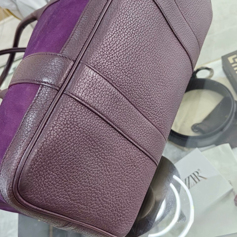 自用划算 ！ 愛馬仕 Hermès Garden Party 36 紫色 Toile×Negonda 托特包 銀扣 休閒大容量 帆布拼皮-2