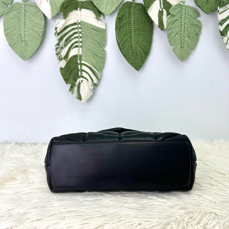 YSL Puffer Small Size 黑金羊皮信封包 單肩斜肩包-5