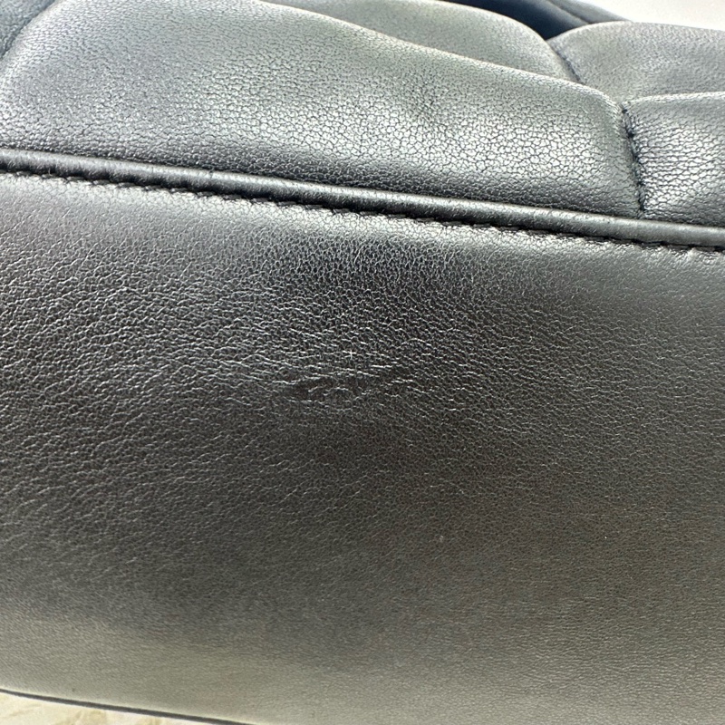 YSL Puffer Small Size 黑金羊皮信封包 單肩斜肩包-7