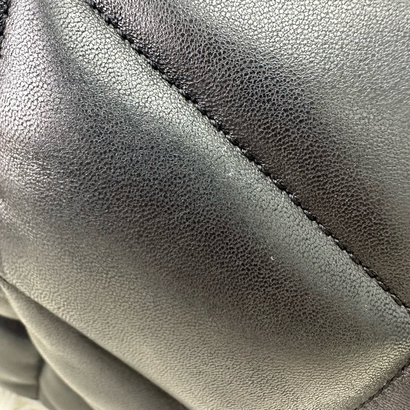 YSL Puffer Small Size 黑金羊皮信封包 單肩斜肩包-8