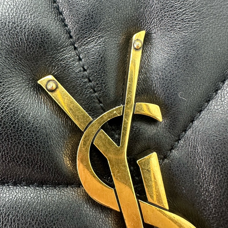 YSL Puffer Small Size 黑金羊皮信封包 單肩斜肩包-14