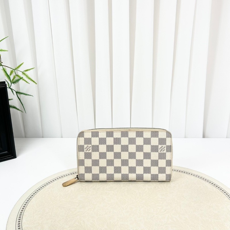 LV/路易威登  經典白棋盤格拉鏈錢包手拿包 拉鏈開合實用便捷 內裡卡槽豐富-5