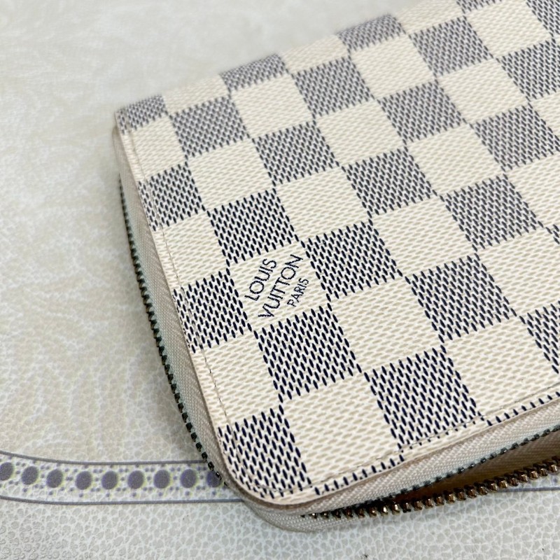 LV/路易威登  經典白棋盤格拉鏈錢包手拿包 拉鏈開合實用便捷 內裡卡槽豐富-6