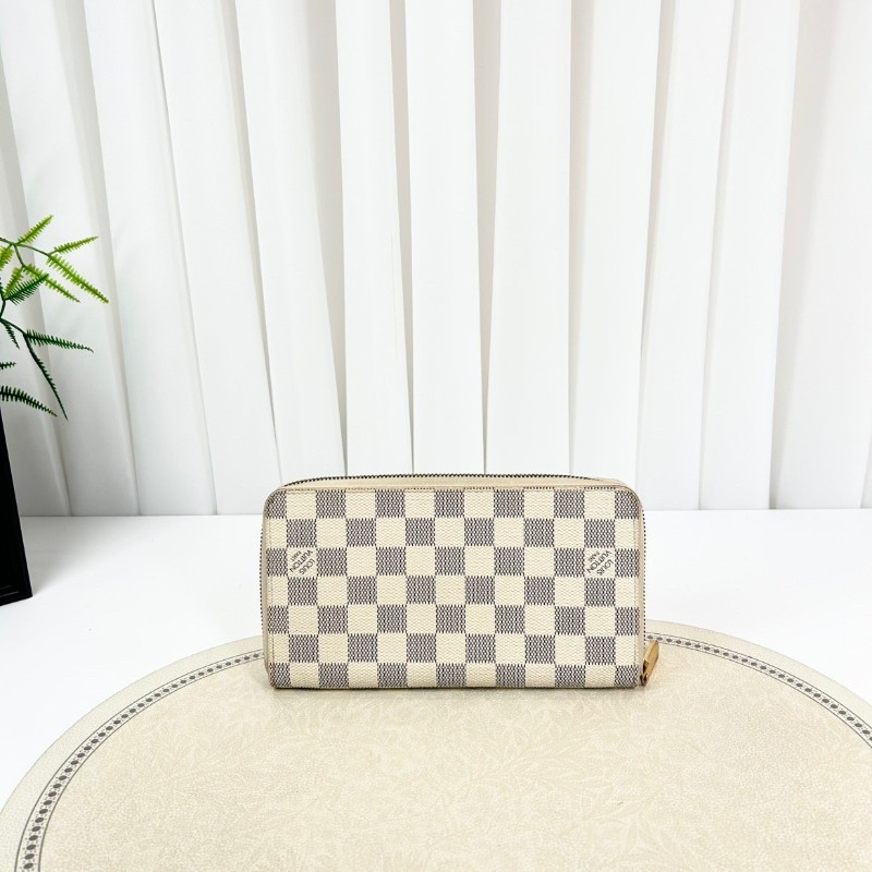 LV/路易威登  經典白棋盤格拉鏈錢包手拿包 拉鏈開合實用便捷 內裡卡槽豐富-10