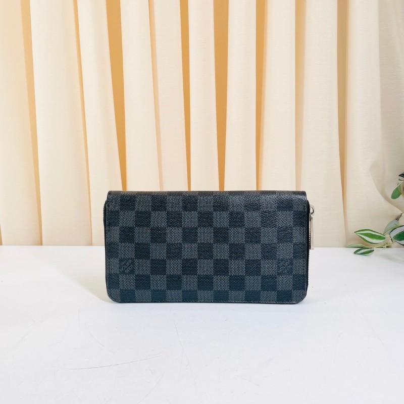 LV路易威登  zippy系列黑棋盤格拉鏈長款錢包  經典棋盤格拉鏈設計 內部空間大卡位多 實用性強-1