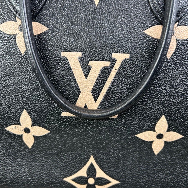 LV路易威登 Onthego 黑白老花托特包 經典老花壓紋 黑色配色 牛皮材質 金色五金 手提斜挎兩用 容量大 日常通勤、逛街都很實用 百搭不挑人-30