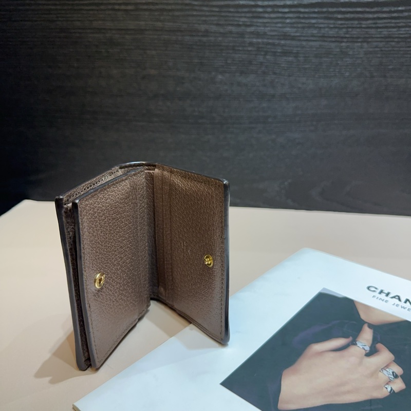Gucci PVC拼咖牛皮金釦Ophidia 內零錢袋短夾-5