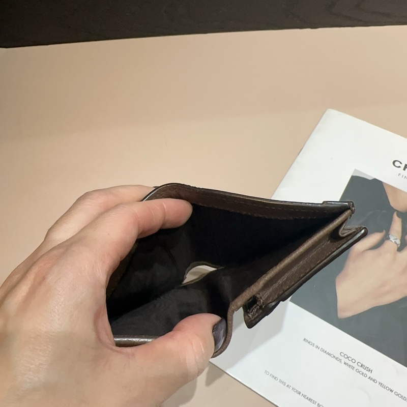 Gucci PVC拼咖牛皮金釦Ophidia 內零錢袋短夾-7